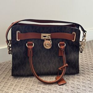 Michael Kors Black and Brown Shoulder Bag